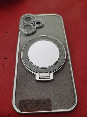 Glam Silver Glitter Clear Rhinestone Case